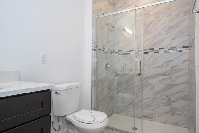 15998 SW 33rd Avenue Rd, Ocala, FL 34473 - bathroom featuring toilet, vanity, and a shower stall