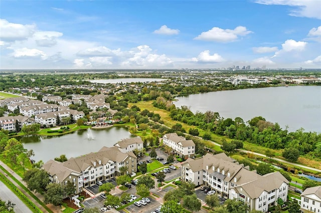 aerial view of a nearby body of water