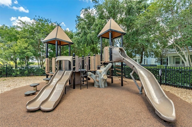 communal playground with fence