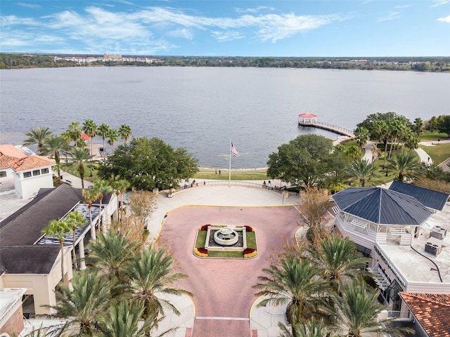 bird's eye view of a nearby body of water