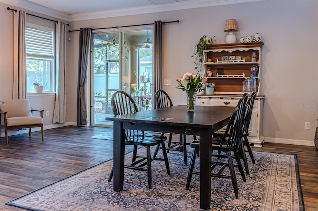 459 Millwood Pl, Winter Garden, FL 34787 - dining room with crown molding, wood finished floors, and baseboards
