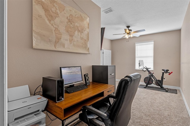 570 Cascading Creek Ln, Winter Garden, FL 34787 - carpeted office featuring a ceiling fan and baseboards