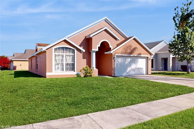2108 Shannon Lakes Blvd, Kissimmee, FL 34743 - single story home featuring an attached garage, stucco siding, driveway, and a front lawn