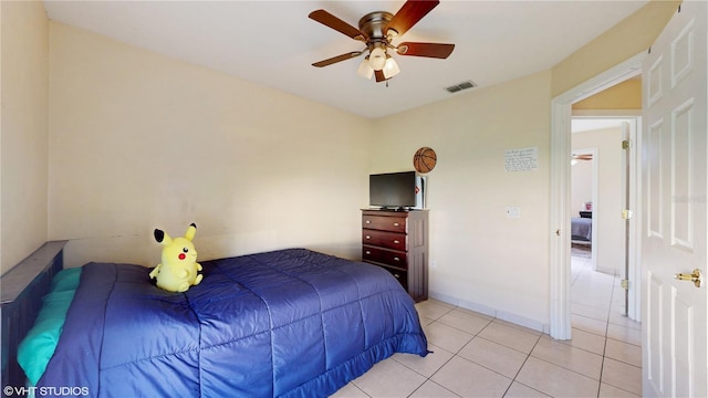 2108 Shannon Lakes Blvd, Kissimmee, FL 34743 - bedroom with light tile patterned flooring and a ceiling fan