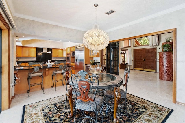 1093 Hidden Harbor Ln, Kissimmee, FL 34746 - dining room with a chandelier and crown molding