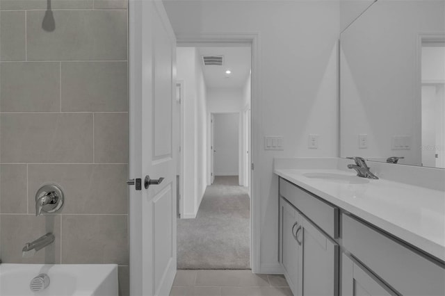 305 Platform Ln, Debary, FL 32713 - bathroom featuring bathtub / shower combination, tile patterned floors, vanity, and visible vents