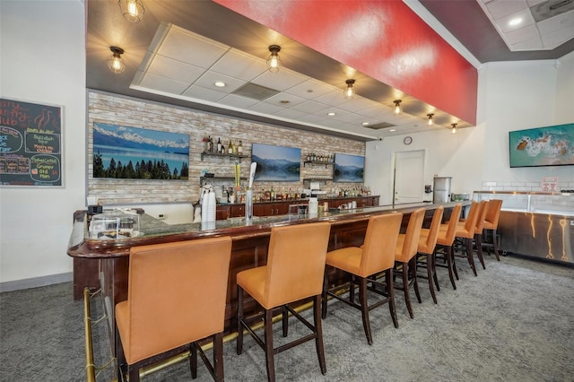 305 Platform Ln, Debary, FL 32713 - bar featuring carpet, indoor wet bar, and baseboards
