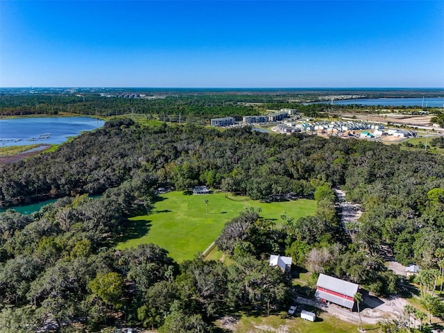 305 Platform Ln, Debary, FL 32713 - drone / aerial view featuring a forest view, view of golf course, and a water view