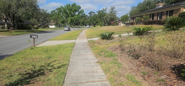 view of road featuring sidewalks