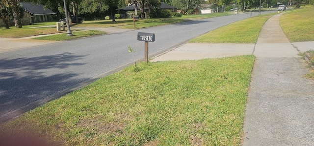 view of road with sidewalks