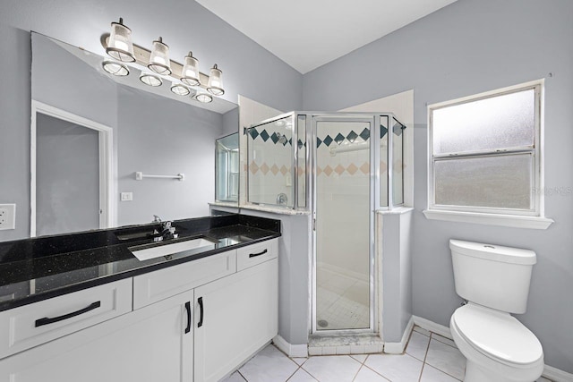 1802 Imperial Palm Dr, Apopka, FL 32712 - bathroom featuring a shower stall, toilet, baseboards, and tile patterned floors