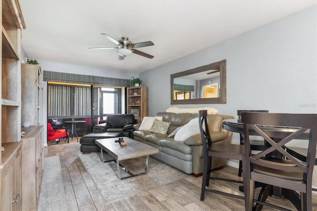 3221 White Ibis Ct Unit C1, Punta Gorda, FL 33950 - living area with a ceiling fan and wood finished floors