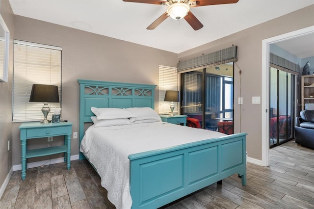3221 White Ibis Ct Unit C1, Punta Gorda, FL 33950 - bedroom with wood finished floors, baseboards, and ceiling fan