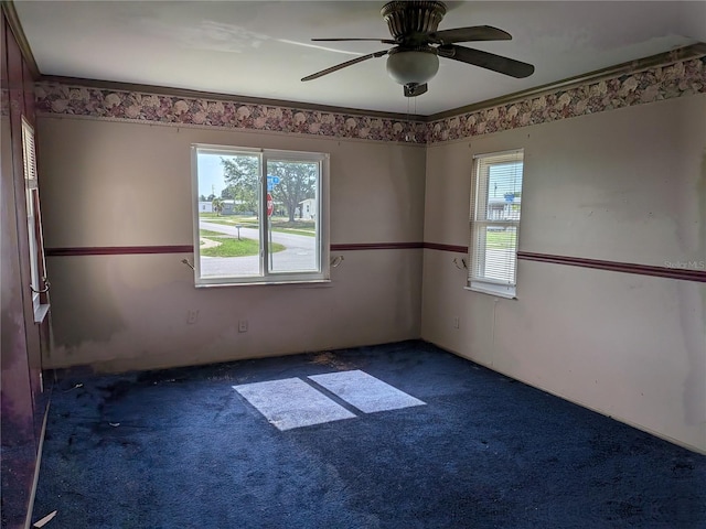4299 Bullard St, North Port, FL 34287 - unfurnished room with carpet flooring and a ceiling fan