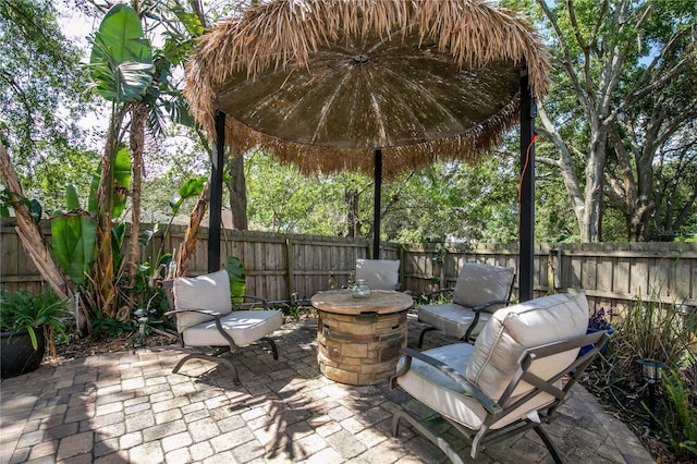2623 Gables Dr, Eustis, FL 32726 - fenced backyard with a patio area