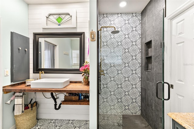 2623 Gables Dr, Eustis, FL 32726 - full bathroom featuring a sink and a stall shower