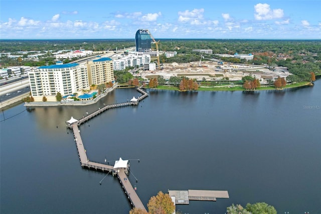aerial view of a large body of water