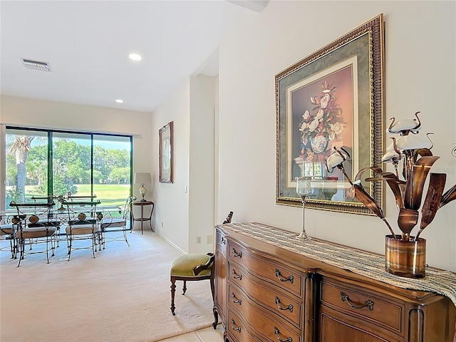 502 Canopy Ln, Lady Lake, FL 32159 - dining space with light colored carpet and recessed lighting