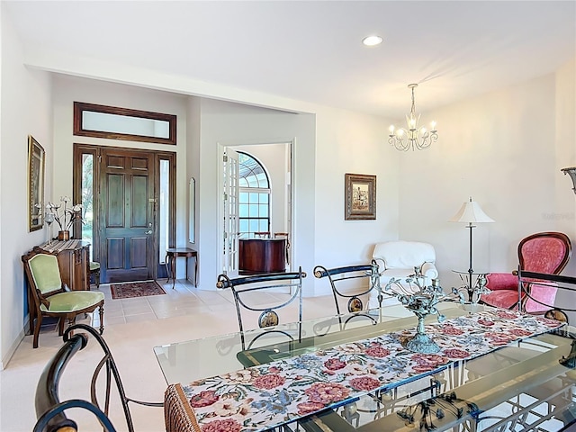 502 Canopy Ln, Lady Lake, FL 32159 - entryway featuring a chandelier, recessed lighting, and light tile patterned floors
