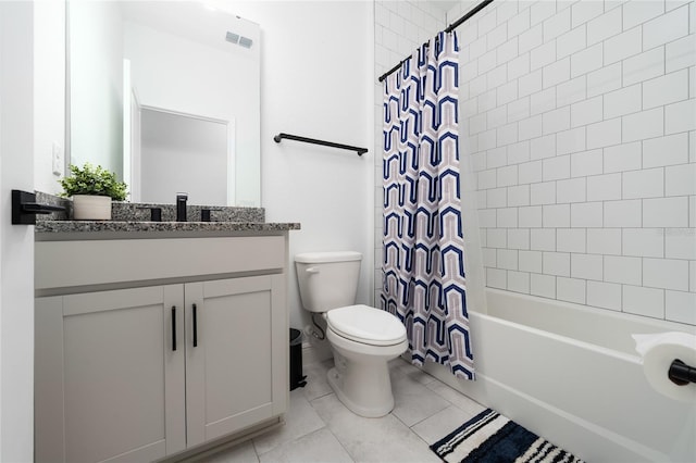 2591 Seagirt Way, Clermont, FL 34711 - full bathroom with toilet, vanity, shower / bath combo, and tile patterned floors