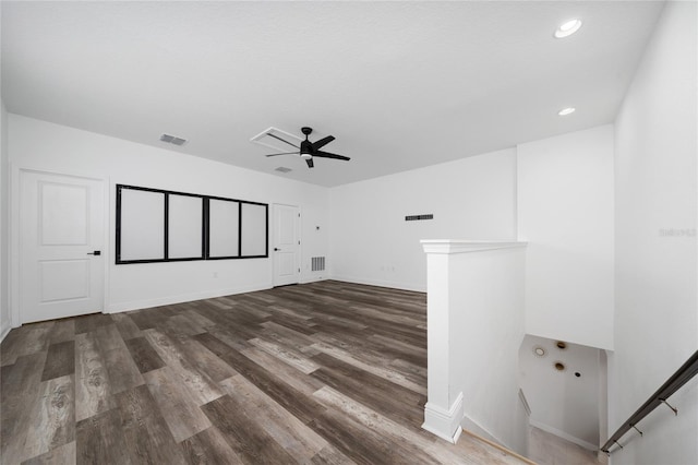 2591 Seagirt Way, Clermont, FL 34711 - spare room featuring dark wood-style floors, recessed lighting, and a ceiling fan