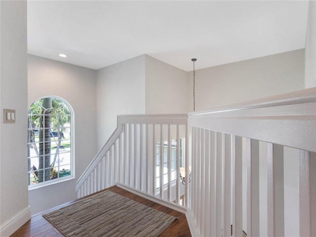 7580 Colony Palm Dr, Boynton Beach, FL 33436 - staircase with wood finished floors, recessed lighting, and baseboards