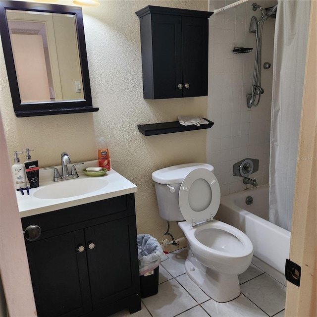 434 Windmeadows St Unit 434, Altamonte Springs, FL 32701 - bathroom featuring tile patterned floors, shower / bath combo with shower curtain, toilet, and vanity