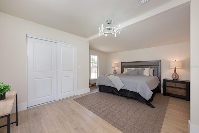 712 Maryland Ave, Saint Cloud, FL 34769 - bedroom with light wood-type flooring, baseboards, and a closet