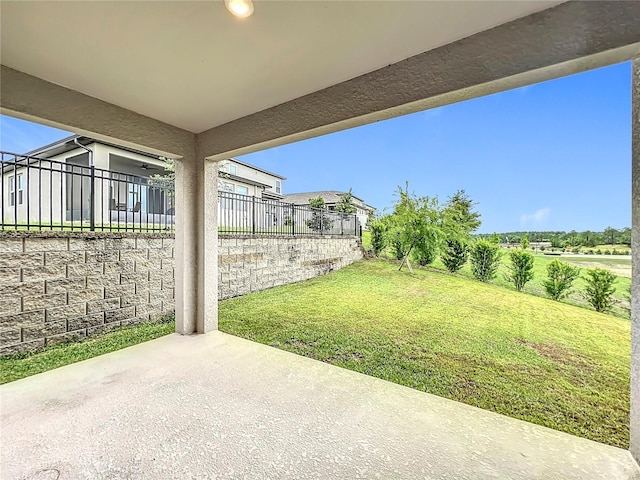 view of yard with a patio area