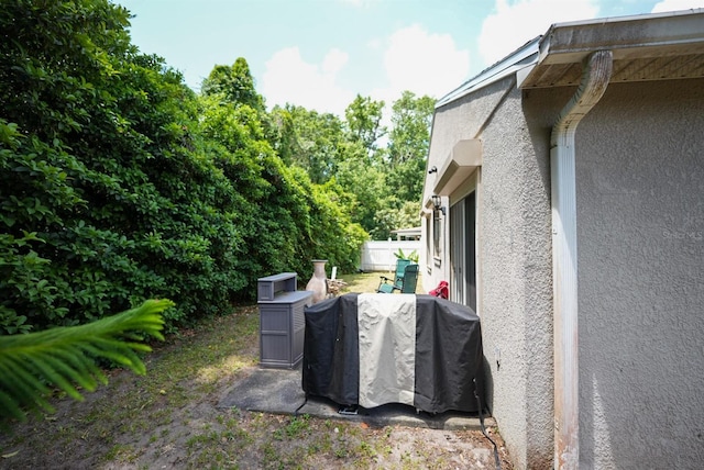 view of home's exterior featuring stucco siding