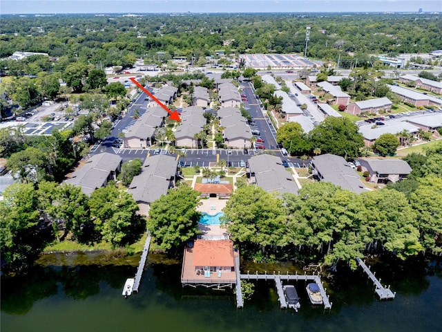1163 Paseo Del Mar Unit B, Casselberry, FL 32707 - aerial view of property and surrounding area with a large body of water and nearby suburban area