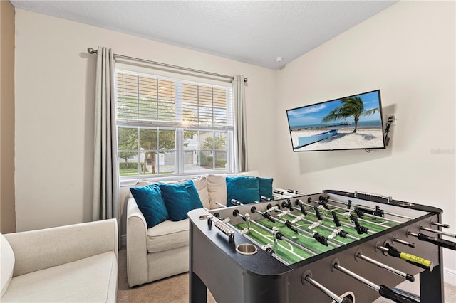 257 Auburn Ave, Kissimmee, FL 34747 - game room featuring carpet floors and a textured ceiling