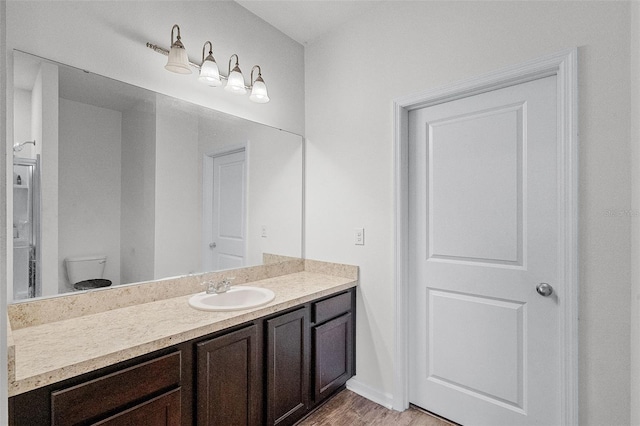 3519 Fernanda Dr, Deltona, FL 32738 - bathroom with vanity and wood finished floors