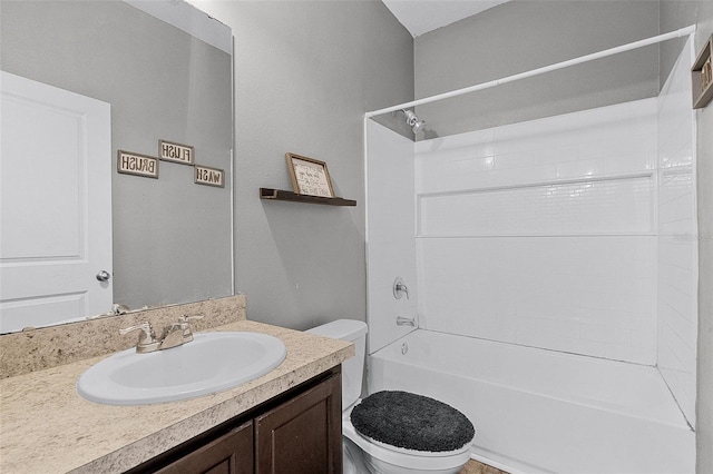 3519 Fernanda Dr, Deltona, FL 32738 - bathroom featuring toilet, vanity, and washtub / shower combination