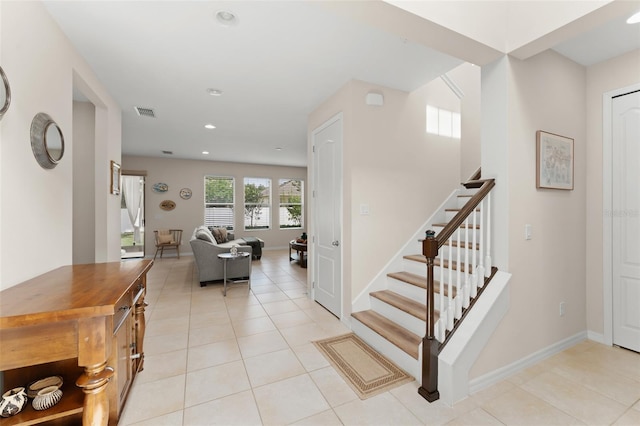 488 Kistler Cir, Clermont, FL 34715 - staircase with tile patterned flooring, recessed lighting, and baseboards