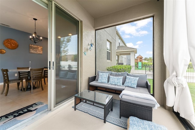 488 Kistler Cir, Clermont, FL 34715 - sunroom featuring a chandelier