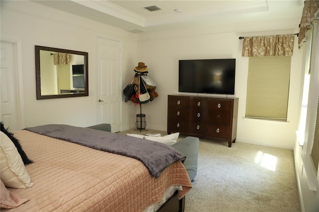 9005 Reflection Pointe Dr, Windermere, FL 34786 - bedroom featuring carpet floors, crown molding, and a raised ceiling