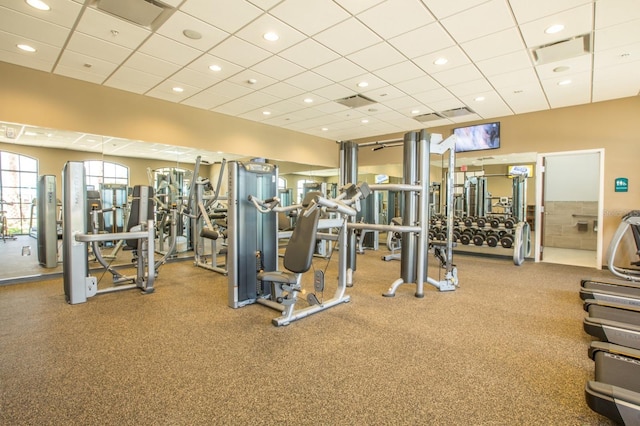 2030 Majorca Dr, Kissimmee, FL 34747 - workout area with a paneled ceiling and recessed lighting