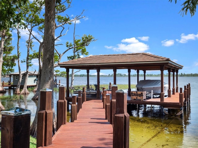 9916 Lone Tree Ln, Orlando, FL 32836 - dock featuring boat lift and a water view