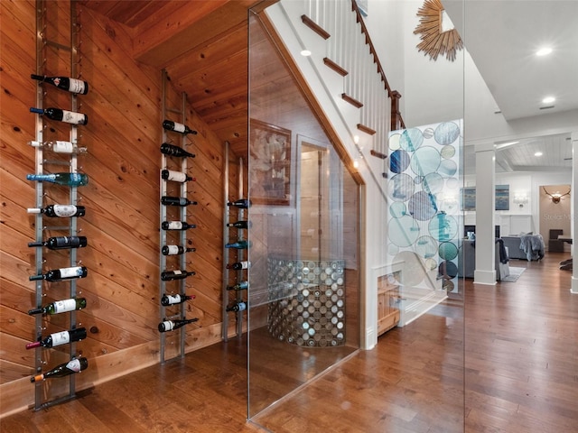 9916 Lone Tree Ln, Orlando, FL 32836 - wine room featuring wood finished floors and recessed lighting