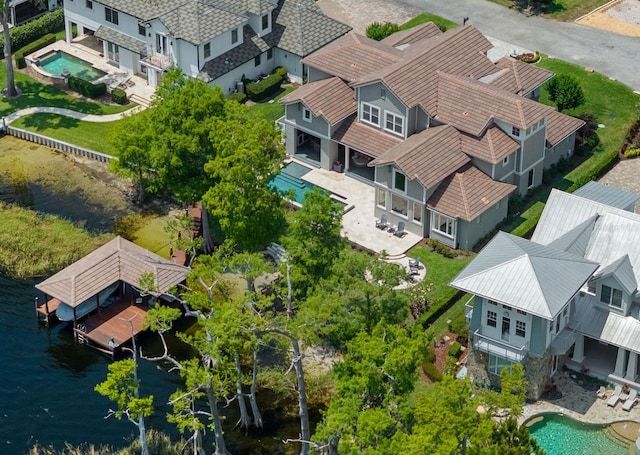 9916 Lone Tree Ln, Orlando, FL 32836 - aerial view of residential area featuring a pool and a nearby body of water