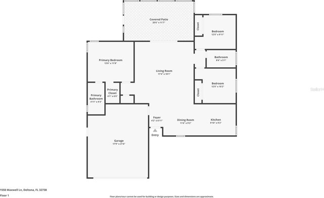 1550 Maxwell Ln, Deltona, FL 32738 - property floor plan