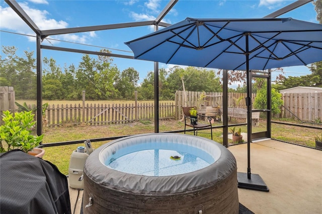 view of patio featuring a fenced backyard