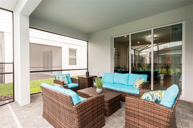 view of patio featuring outdoor lounge area