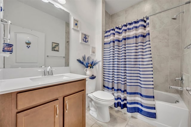 3149 Songbird Cir, Harmony, FL 34773 - bathroom featuring tile patterned floors, toilet, vanity, and shower / tub combo
