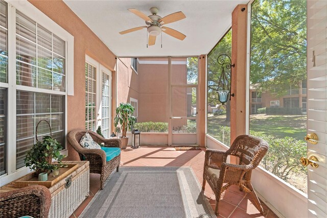 7628 Bay Port Rd Unit 43, Orlando, FL 32819 - sunroom with french doors and a ceiling fan