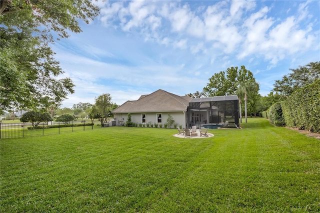 5025 Down Point Ln, Windermere, FL 34786 - view of yard featuring a patio and a lanai