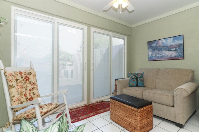 474 Windmeadows St Unit 0, Altamonte Springs, FL 32701 - living area featuring light tile patterned flooring and ceiling fan