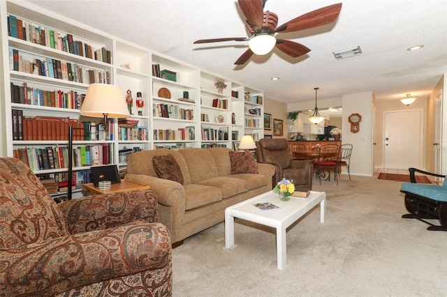 474 Windmeadows St Unit 0, Altamonte Springs, FL 32701 - sitting room with a ceiling fan, carpet, a textured ceiling, and baseboards