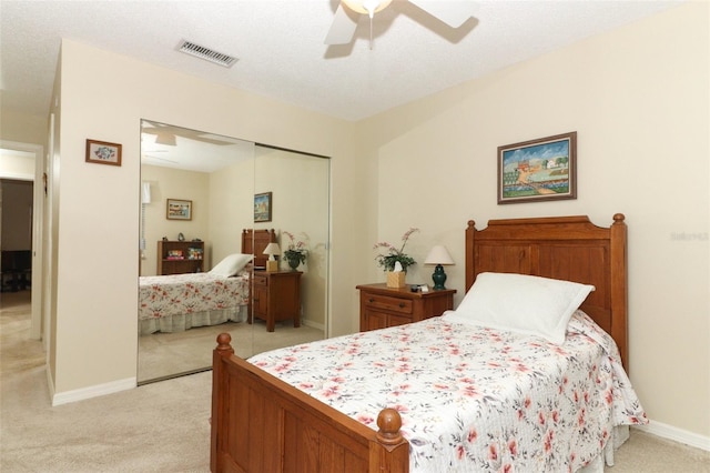474 Windmeadows St Unit 0, Altamonte Springs, FL 32701 - bedroom featuring light colored carpet, a closet, baseboards, and a ceiling fan